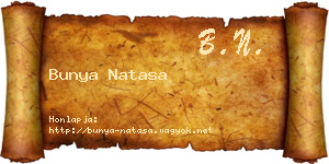 Bunya Natasa névjegykártya